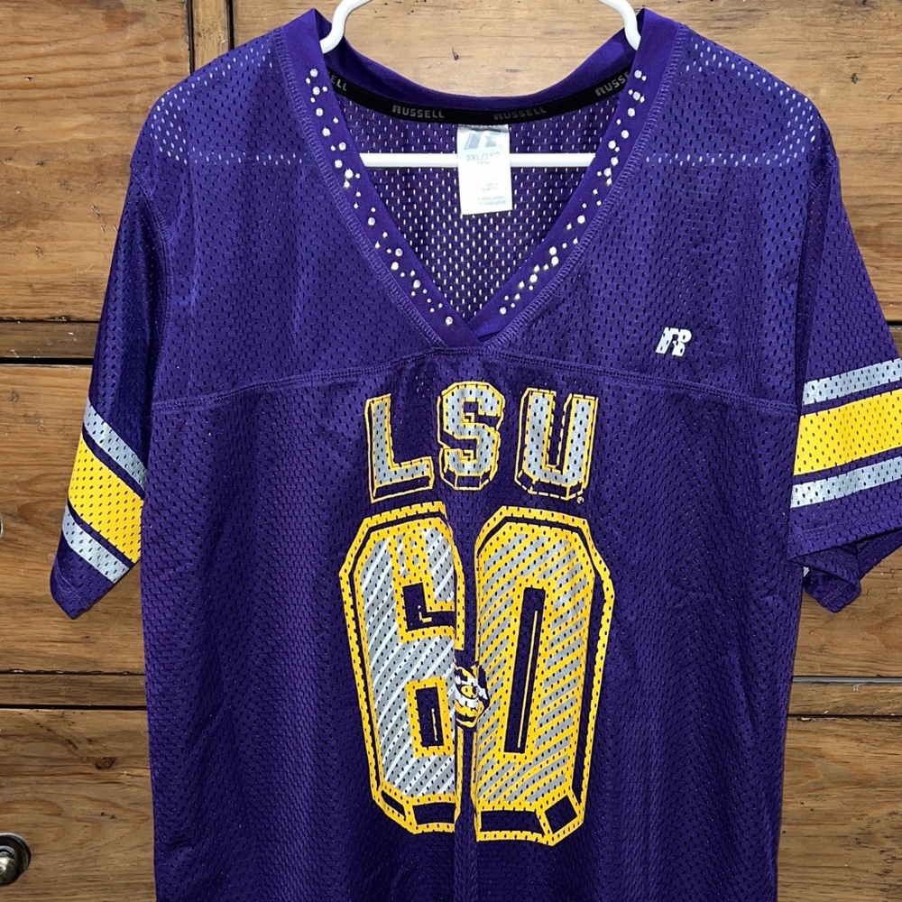 Russell LSU Bling Fan Jersey size 3X Louisiana State University Football jersey